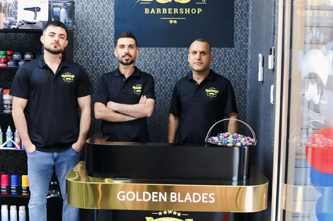 The Golden Blades 74 barber team at the East Toowoomba shop